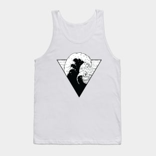 Wave Triangle black and white Illlustration sea swell Tank Top